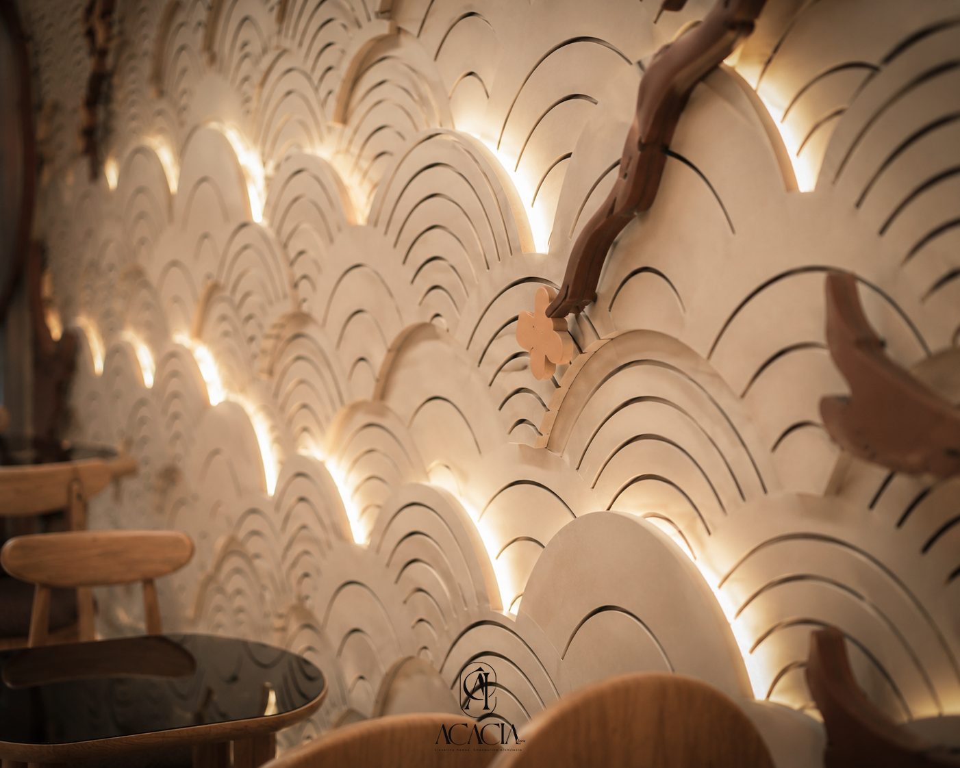 Al-Matary Caffee wave wall texture detail