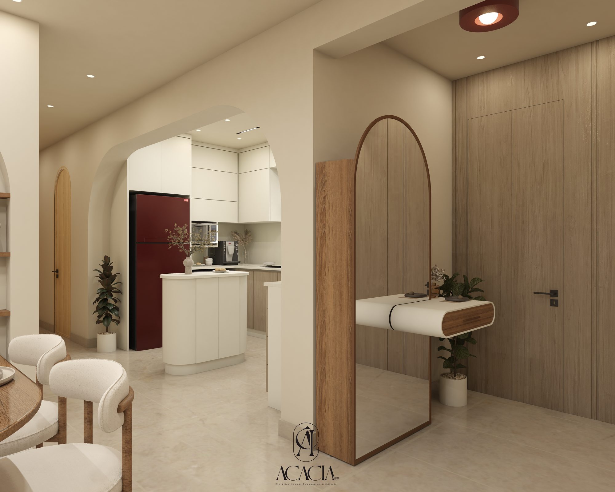 The Calm Residence kitchen island detail