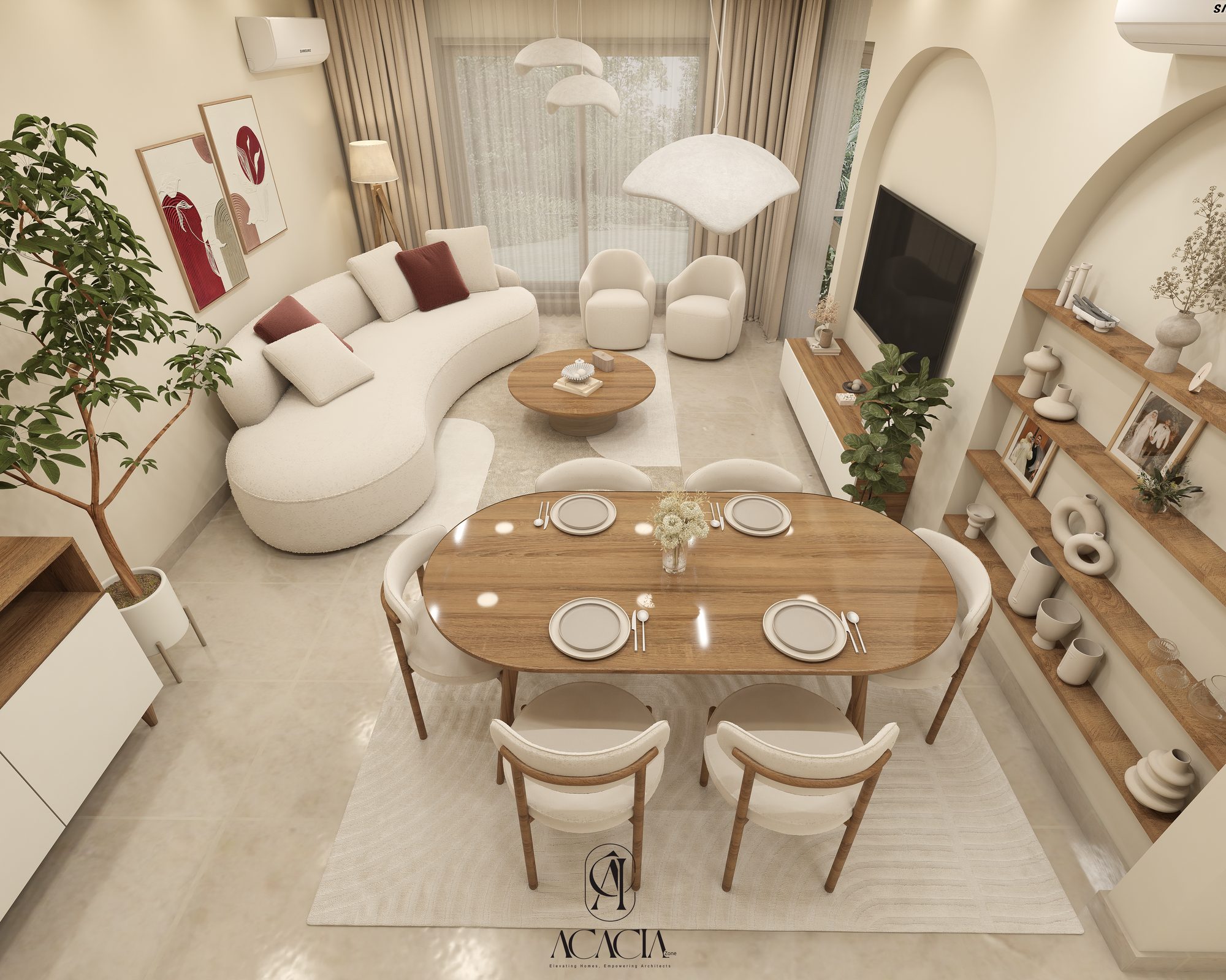 The Calm Residence kitchen with wide window